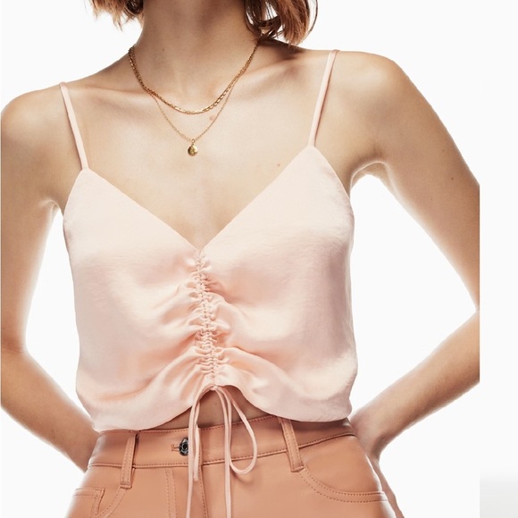 NWT Aritzia Wilfred Verso Crop Camisole in Coral Blush - Picture 2 of 6